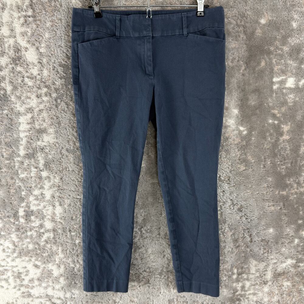 LOFT Petite Size 8P Skinny Ankle Stretch Pants Blue Button Zip Casual